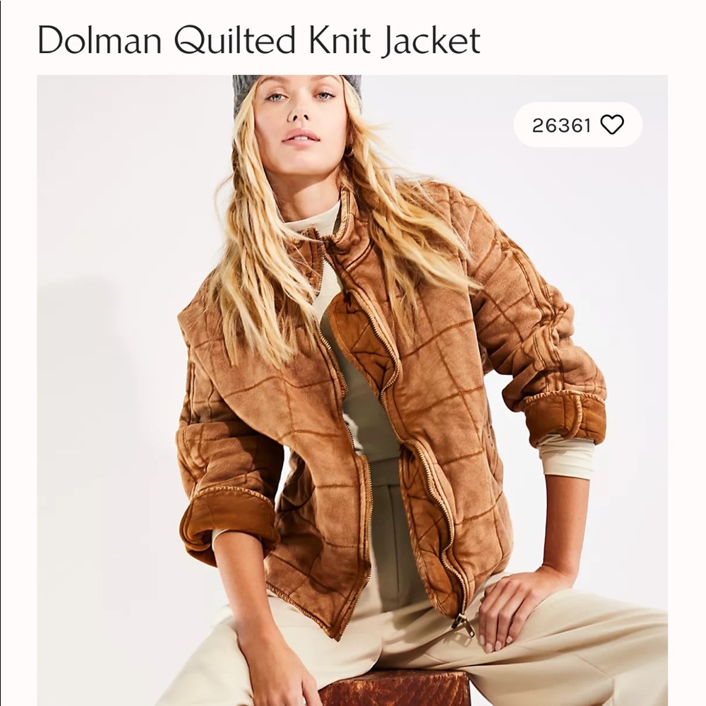 Free People Dolman Quilted Knit Jacket